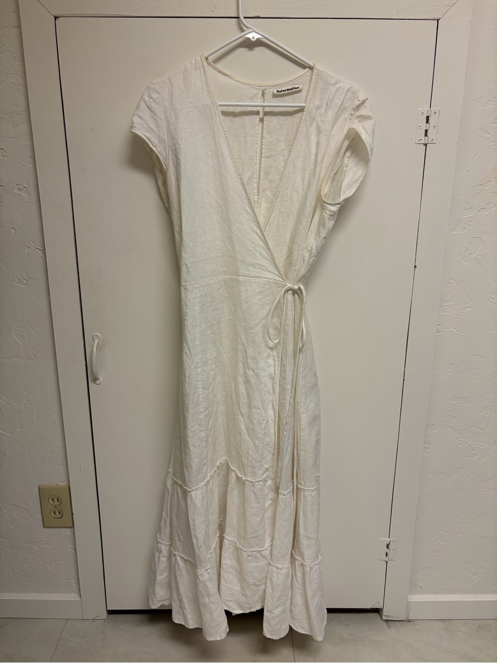 Reformation Linen Wrap Maxi Dress